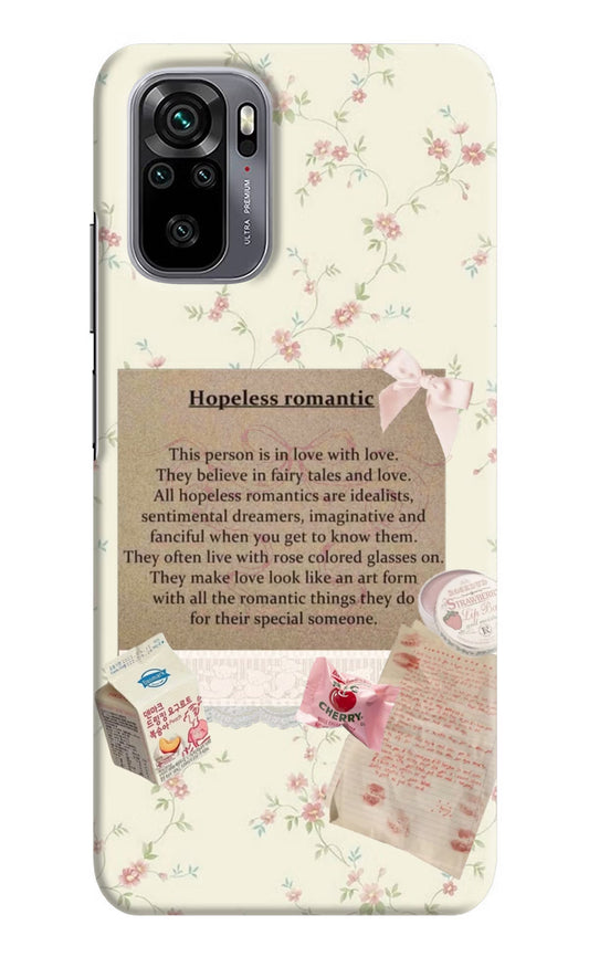 Hopeless Romantic Redmi Note 10/10S Hard Case Back Cover by Casekaro