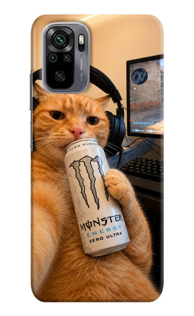 Gamer Cat Energy Redmi Note 10/10S Hard Case Back Cover by Casekaro