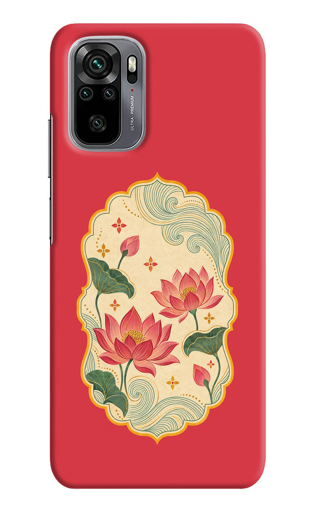 Pink Lotus Redmi Note 10/10S Hard Case Back Cover by Casekaro