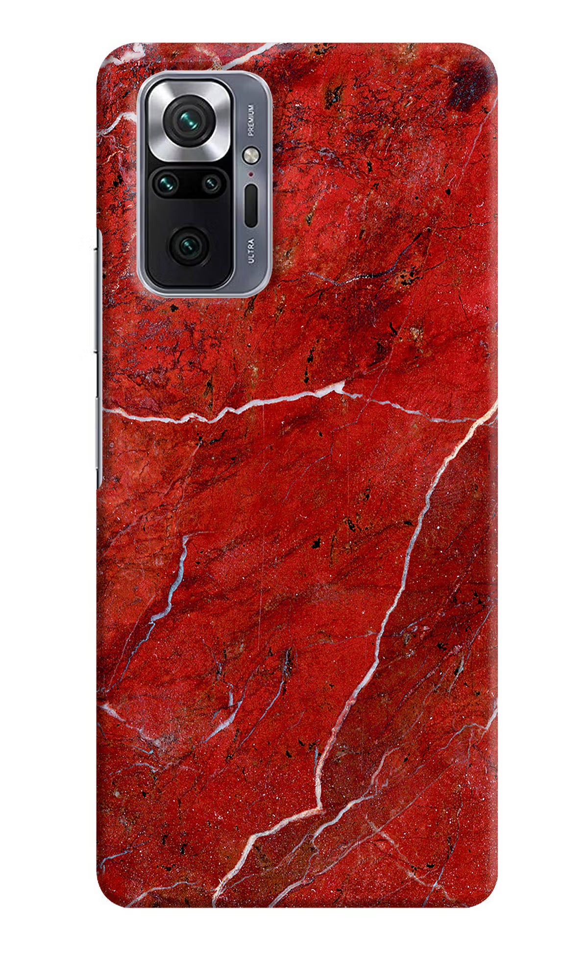 Red Marble Design Redmi Note 10 Pro Hard Case Back Cover by Casekaro