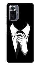 Black Tie Redmi Note 10 Pro Hard Case Back Cover by Casekaro