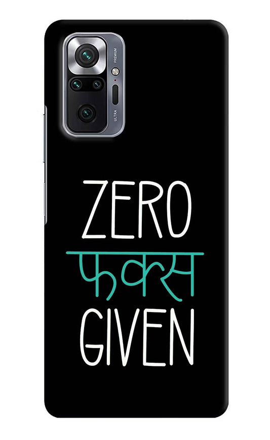 Zero Fucks Given Redmi Note 10 Pro Hard Case Back Cover by Casekaro