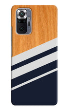 Blue and white wooden Redmi Note 10 Pro Hard Case Back Cover by Casekaro