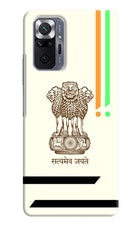 Satyamev Jayate Brown Logo Redmi Note 10 Pro Hard Case Back Cover by Casekaro