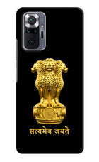 Satyamev Jayate Golden Redmi Note 10 Pro Hard Case Back Cover by Casekaro