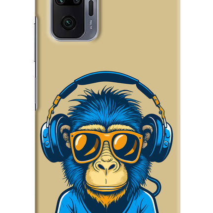 Monkey Headphone Redmi Note 10 Pro Hard Case Back Cover by Casekaro