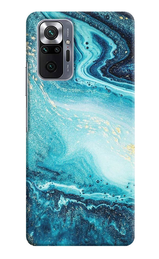 Blue Glitter Marble Redmi Note 10 Pro Hard Case Back Cover by Casekaro
