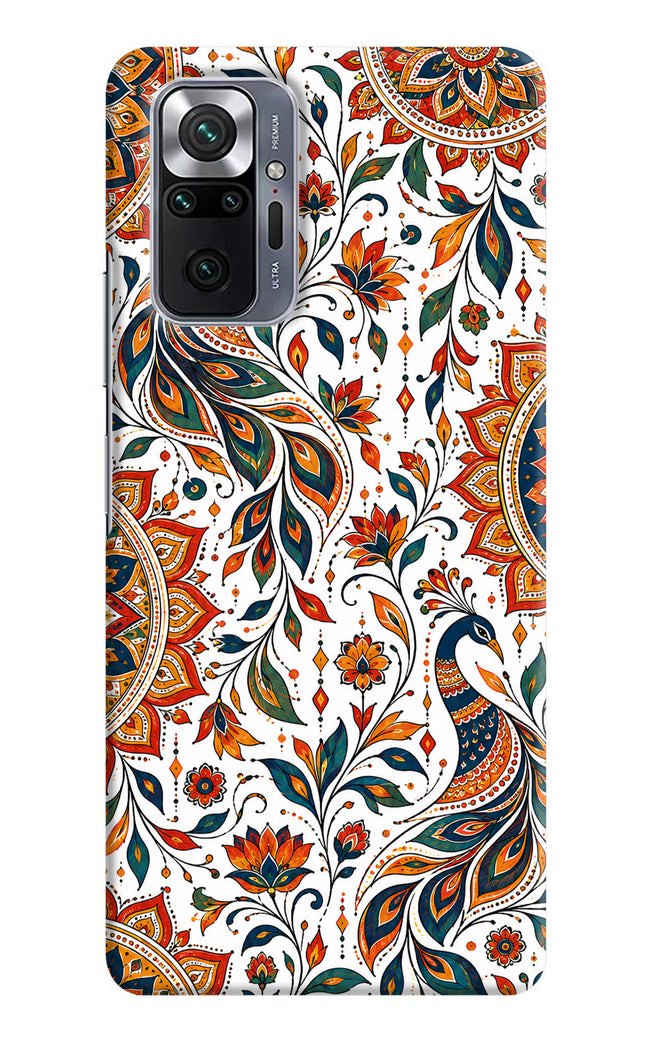 White Mayura Redmi Note 10 Pro Hard Case Back Cover by Casekaro