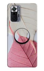White Pink Leaf Redmi Note 10 Pro Pop Case by Casekaro
