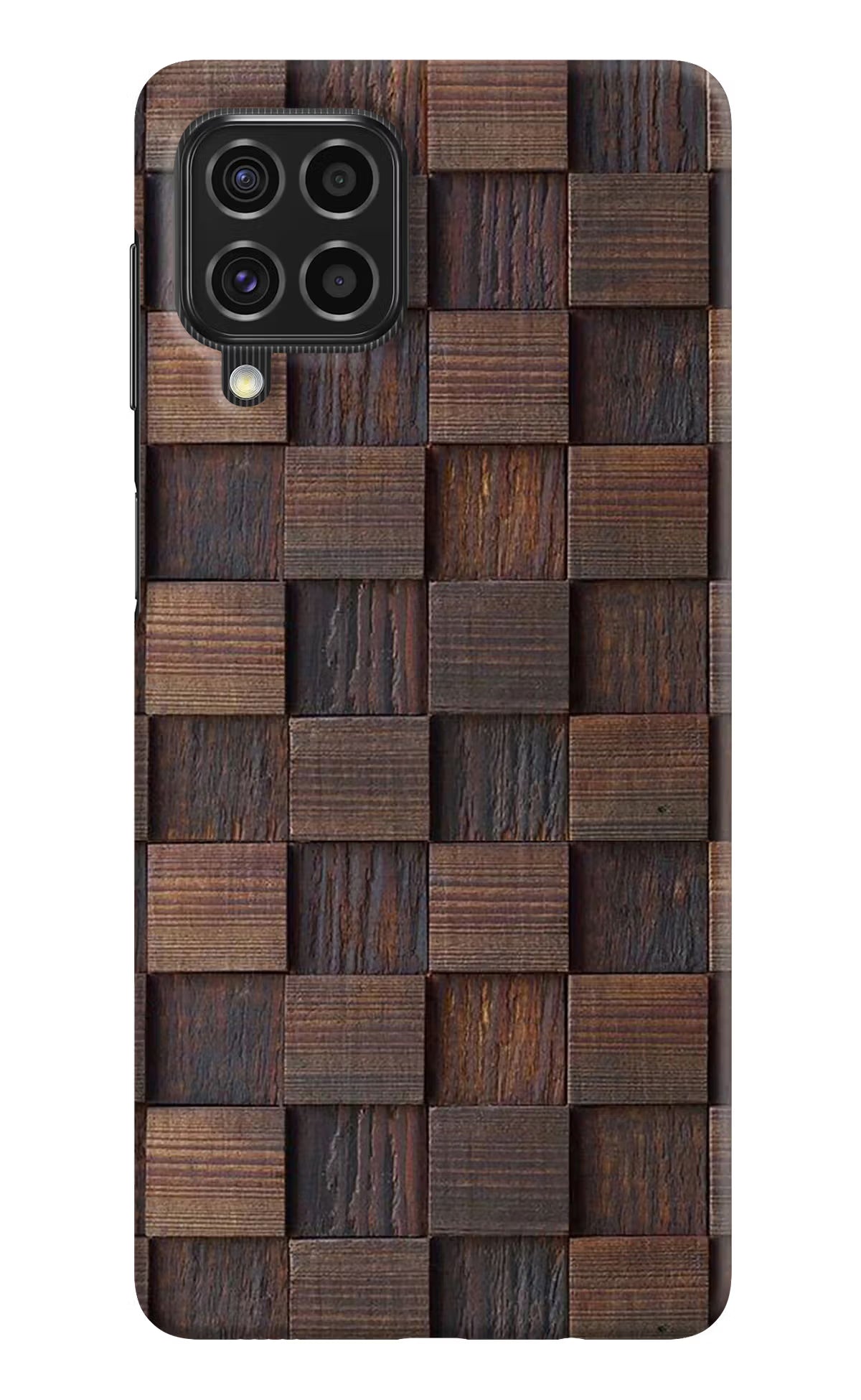 Wooden Cube Design Samsung F62 Hard Case Back Cover by Casekaro