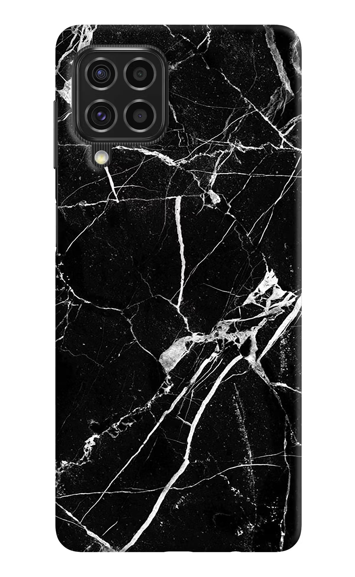 Black Marble Pattern Samsung F62 Hard Case Back Cover by Casekaro