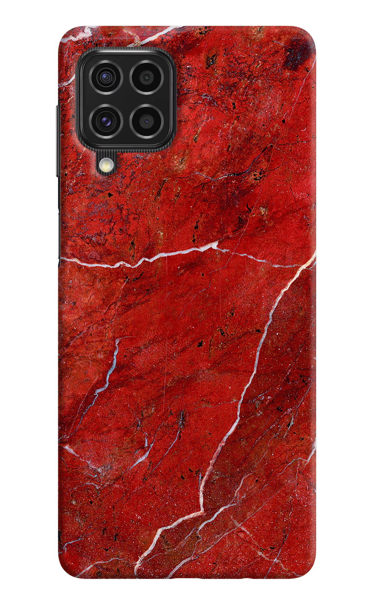 Red Marble Design Samsung F62 Hard Case Back Cover by Casekaro