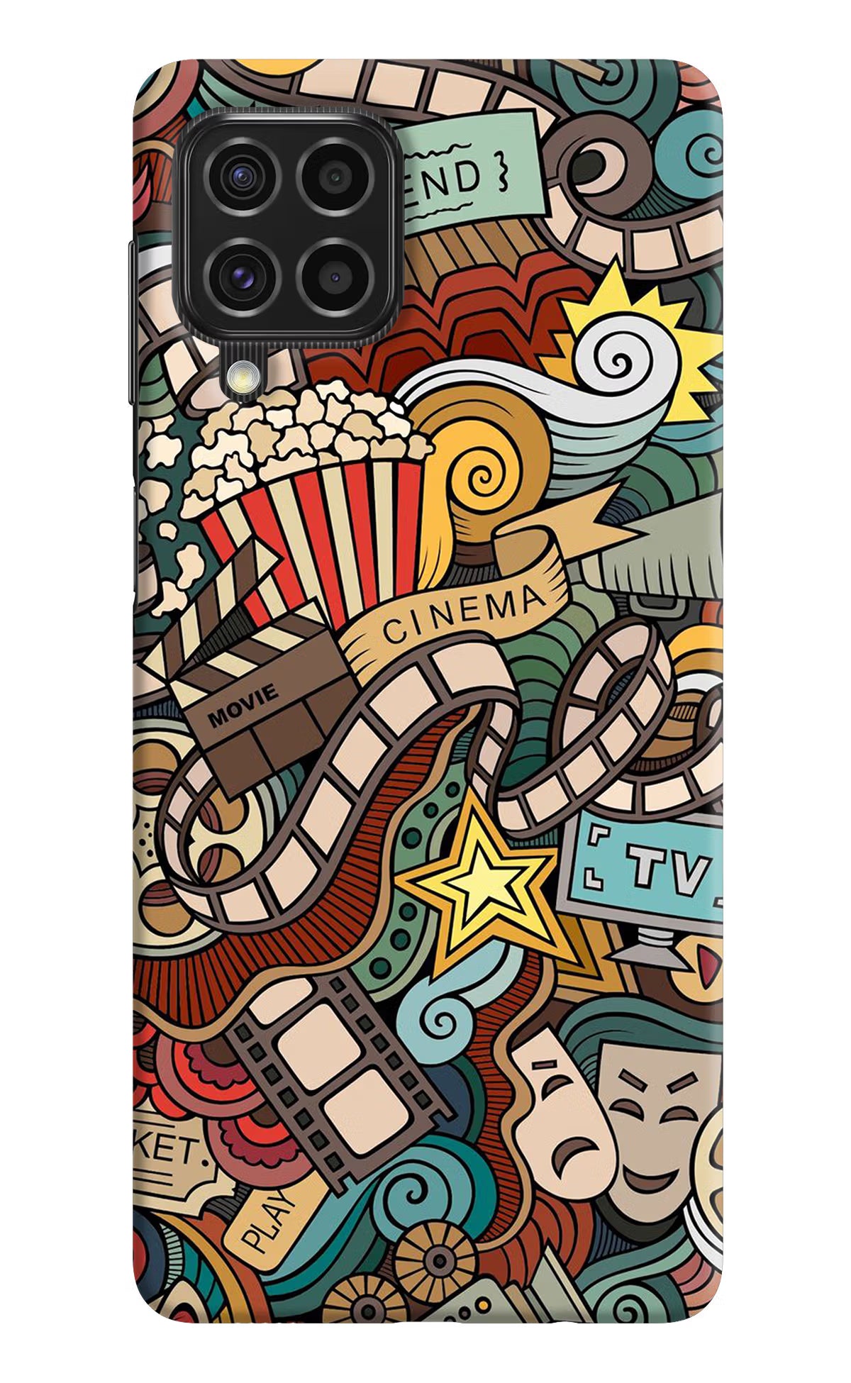 Cinema Abstract Samsung F62 Hard Case Back Cover by Casekaro