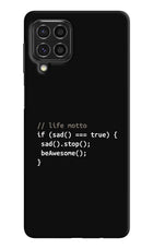 Life Motto Code Samsung F62 Hard Case Back Cover by Casekaro