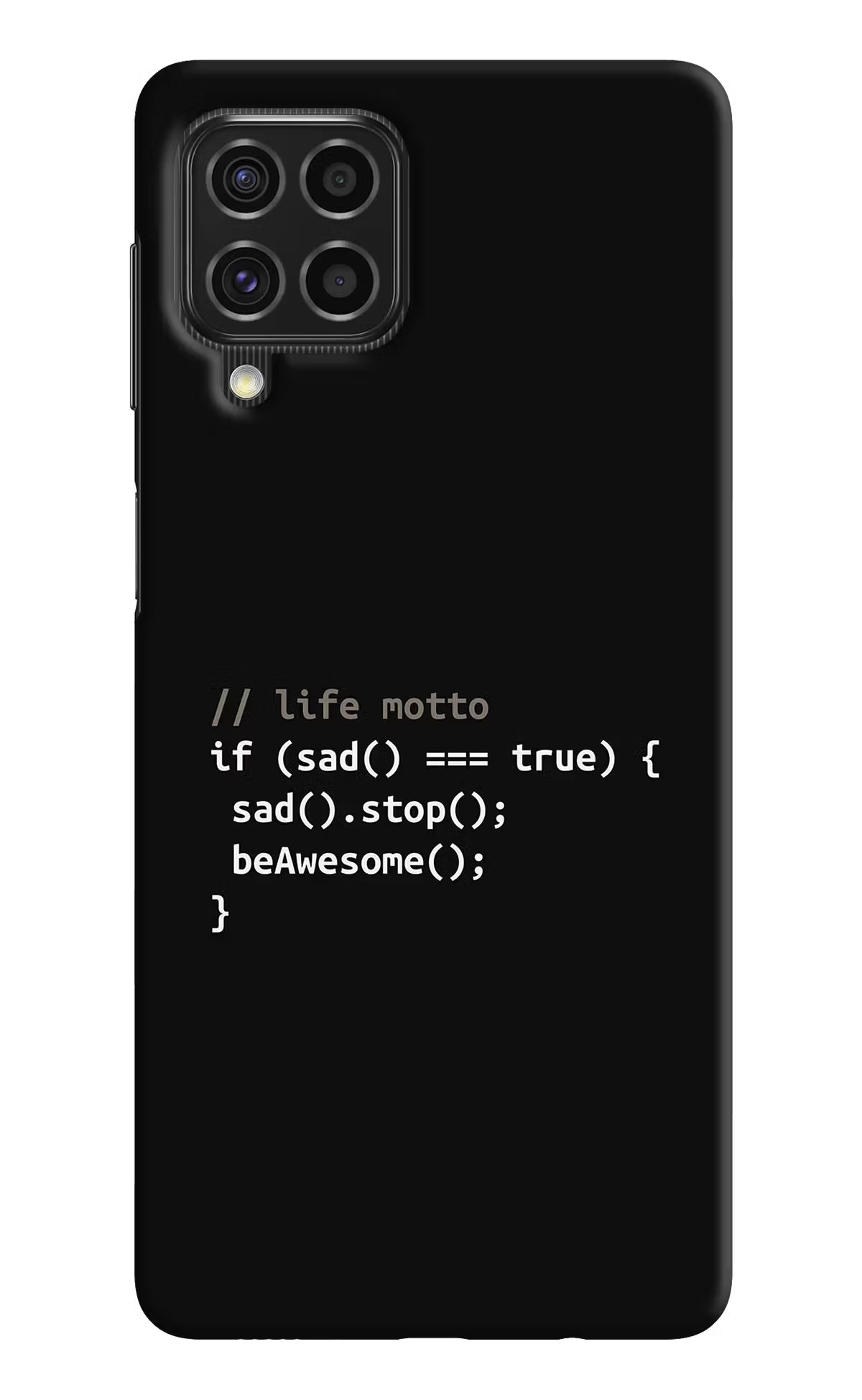 Life Motto Code Samsung F62 Hard Case Back Cover by Casekaro