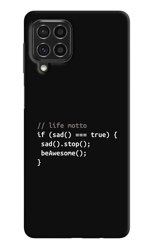 Life Motto Code Samsung F62 Hard Case Back Cover by Casekaro