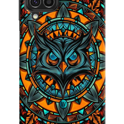Angry Owl Art Samsung F62 Hard Case Back Cover by Casekaro