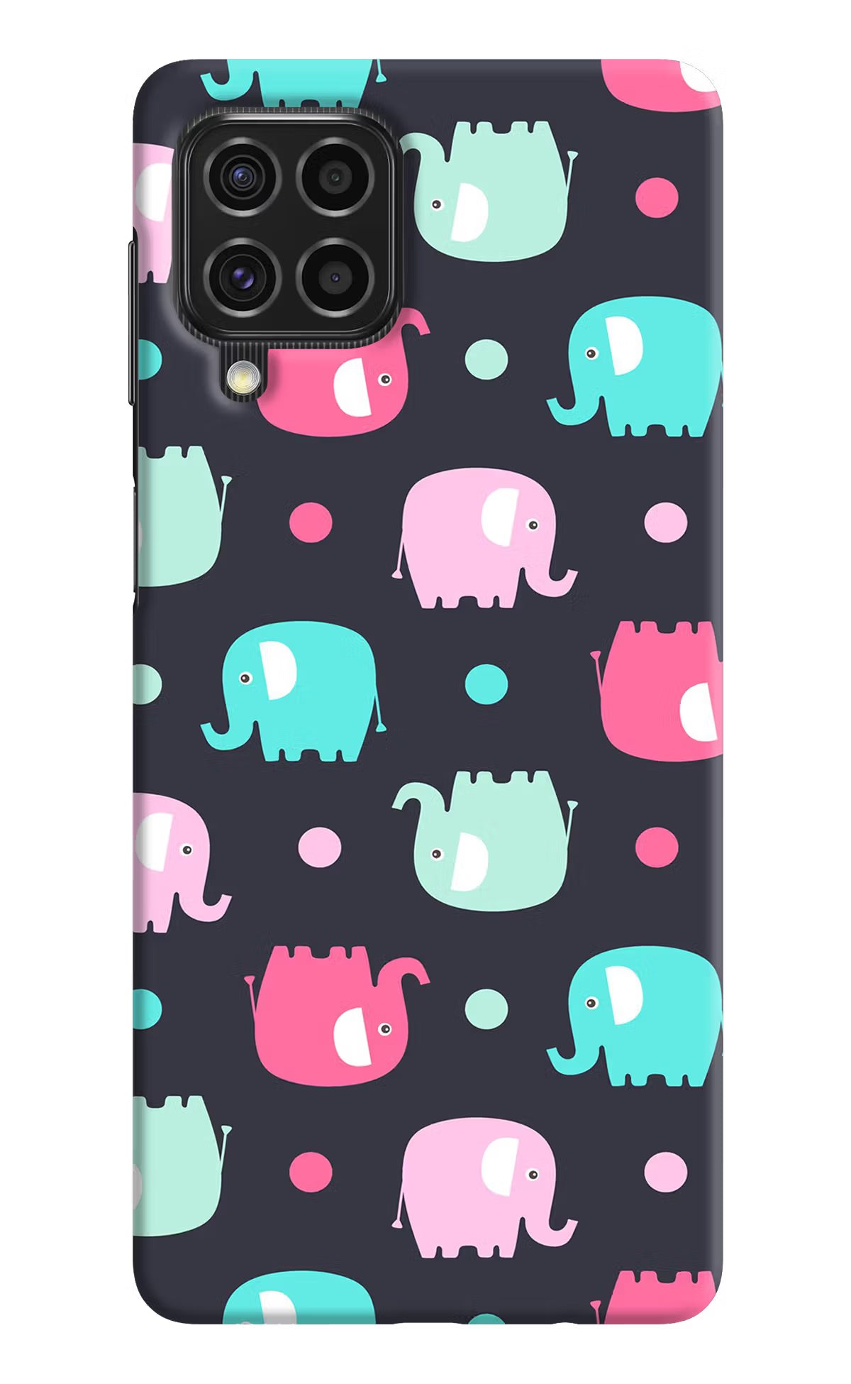 Elephants Samsung F62 Hard Case Back Cover by Casekaro