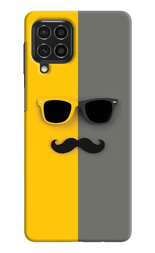 Sunglasses with Mustache Samsung F62 Hard Case Back Cover by Casekaro