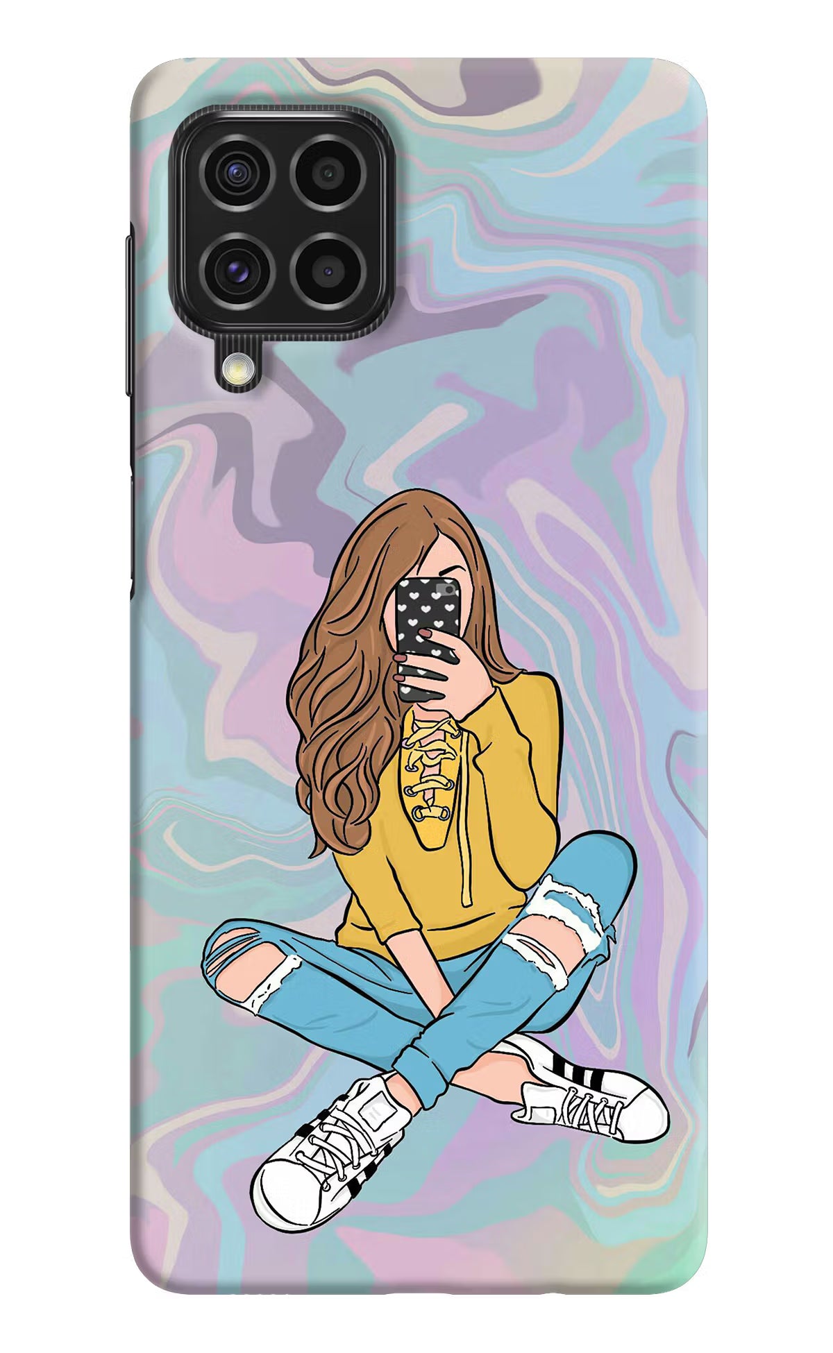 Selfie Girl Samsung F62 Hard Case Back Cover by Casekaro