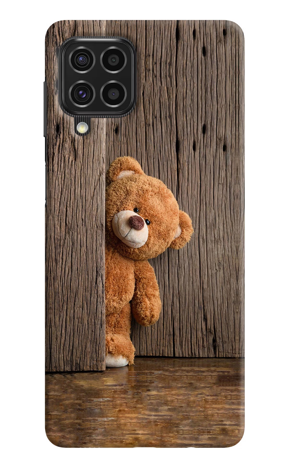 Teddy Wooden Samsung F62 Hard Case Back Cover by Casekaro