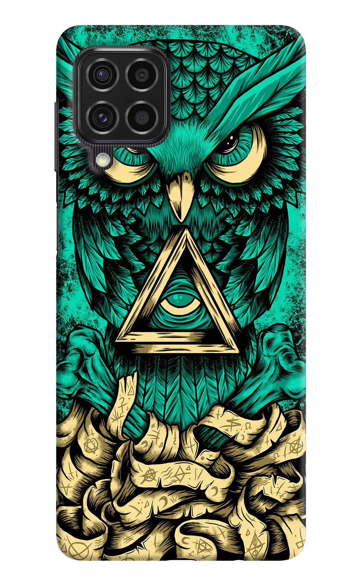 Green Owl Samsung F62 Hard Case Back Cover by Casekaro