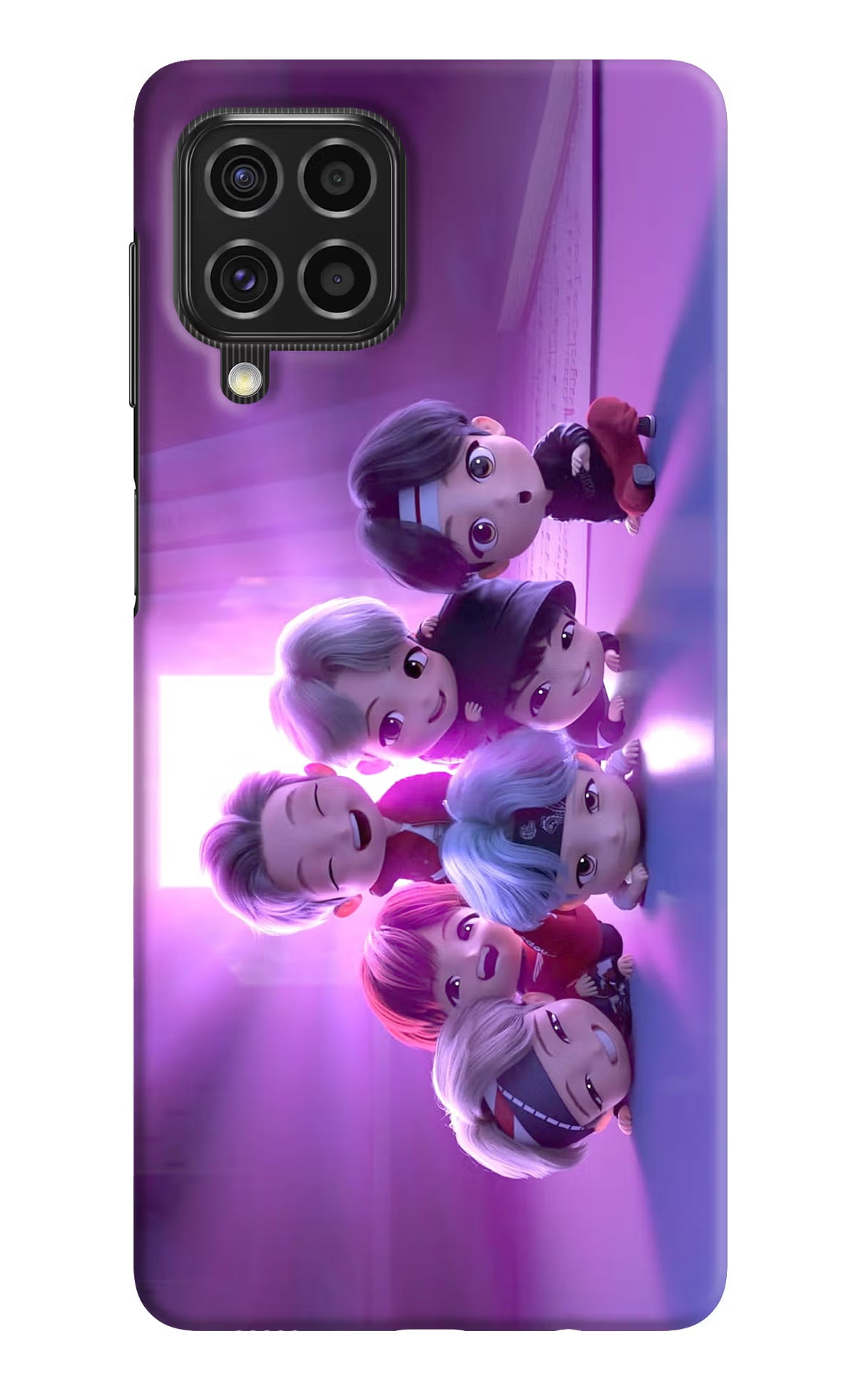 BTS Chibi Samsung F62 Hard Case Back Cover by Casekaro