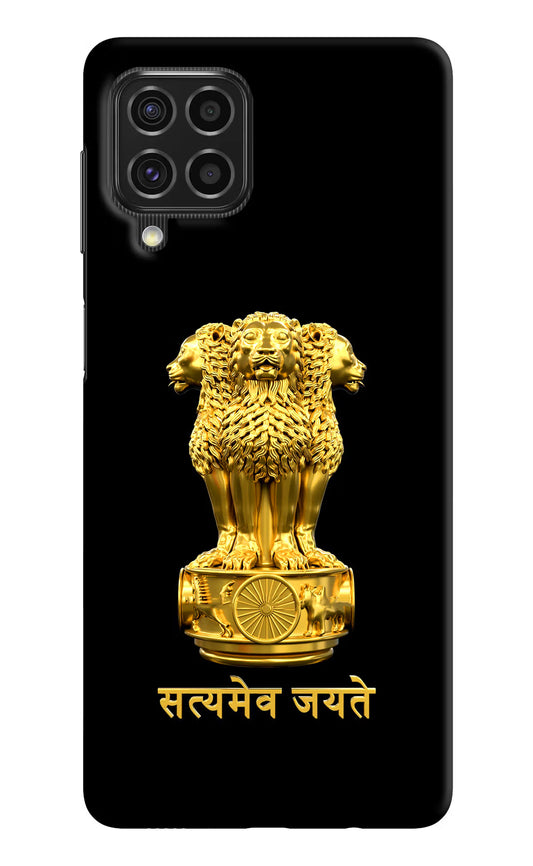 Satyamev Jayate Golden Samsung F62 Hard Case Back Cover by Casekaro