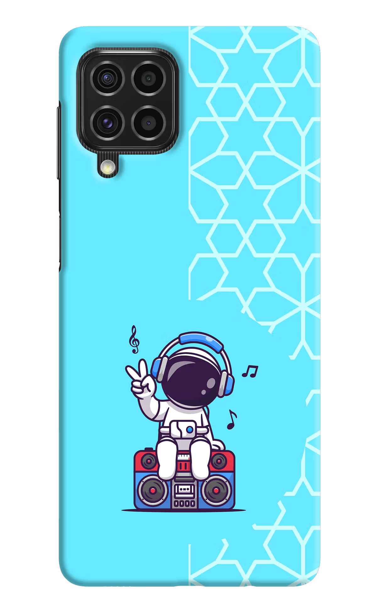 Cute Astronaut Chilling Samsung F62 Hard Case Back Cover by Casekaro