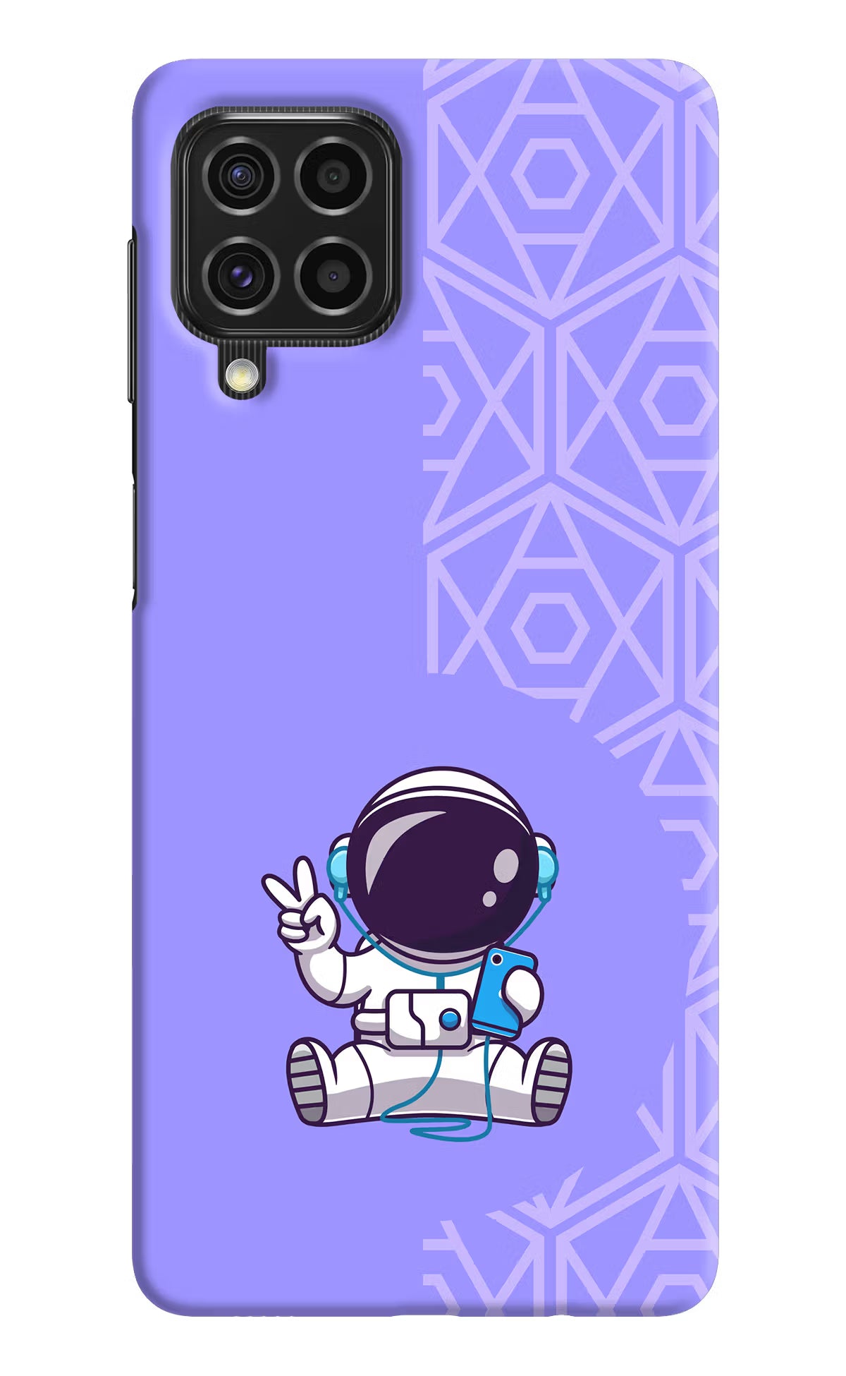 Cute Astronaut Chilling Samsung F62 Hard Case Back Cover by Casekaro