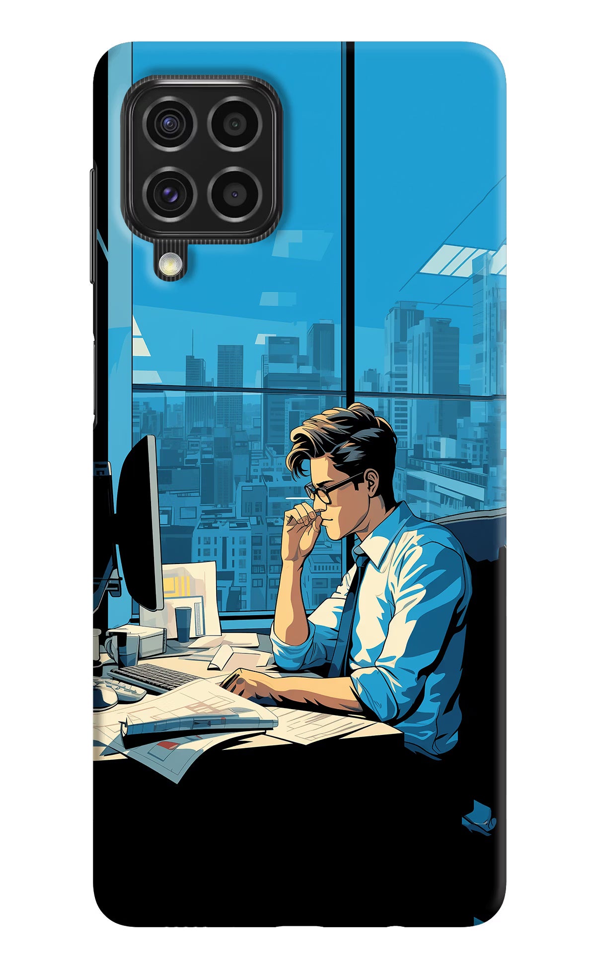 Focused Hustler (AI Generated) Samsung F62 Hard Case Back Cover by Casekaro