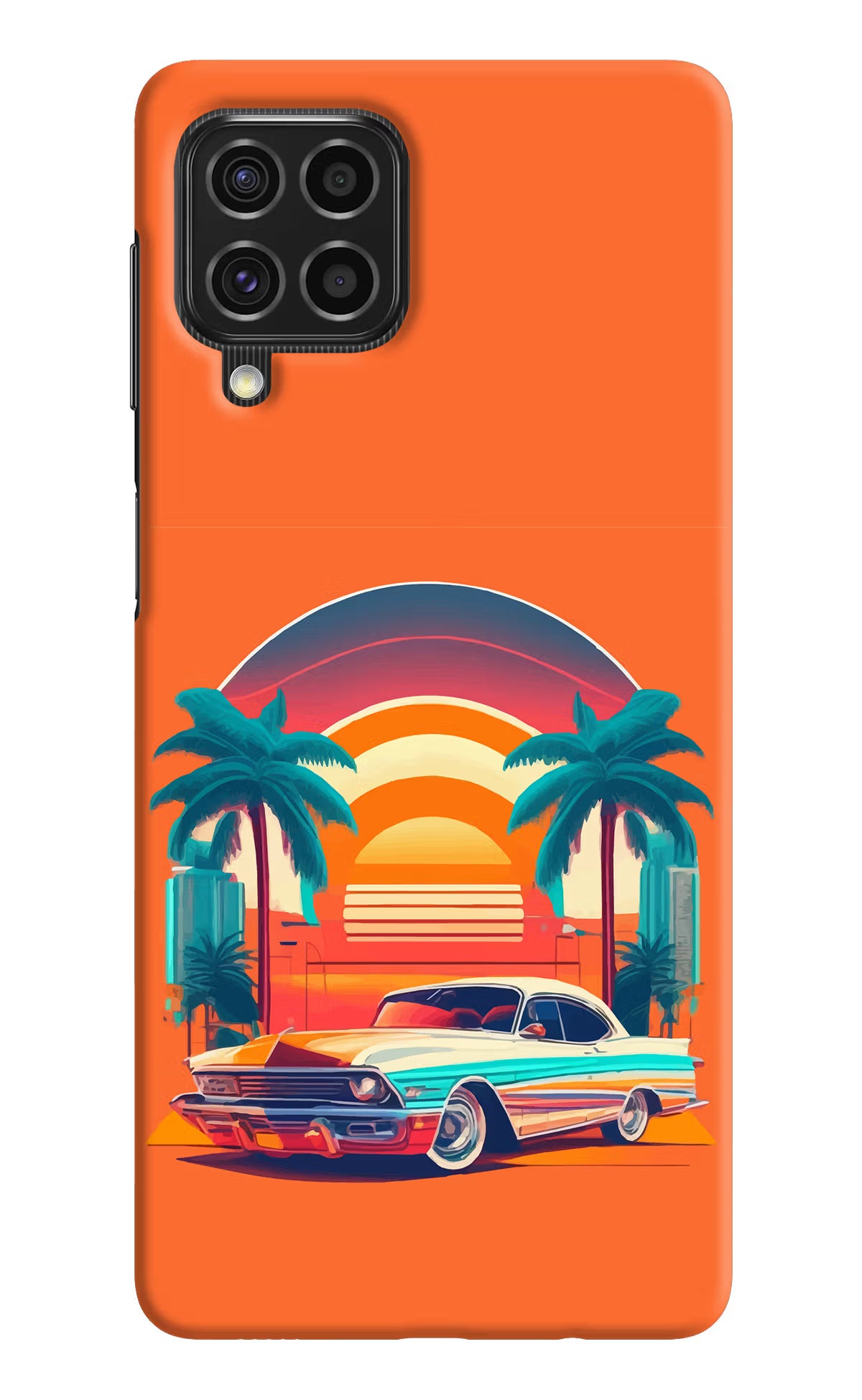 Palm Drive 80s Samsung F62 Hard Case Back Cover by Casekaro