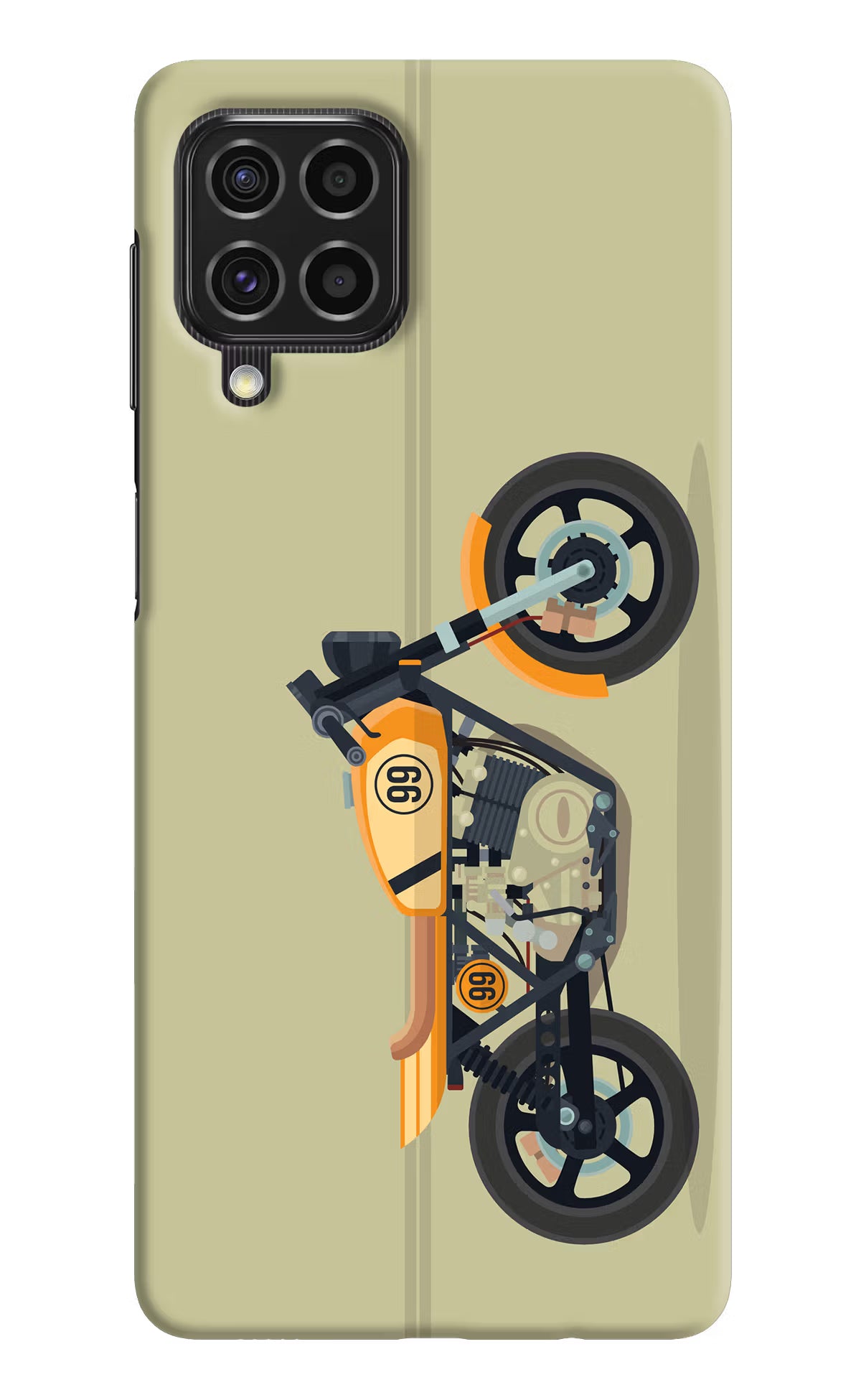 Vertical Speedster Samsung F62 Hard Case Back Cover by Casekaro
