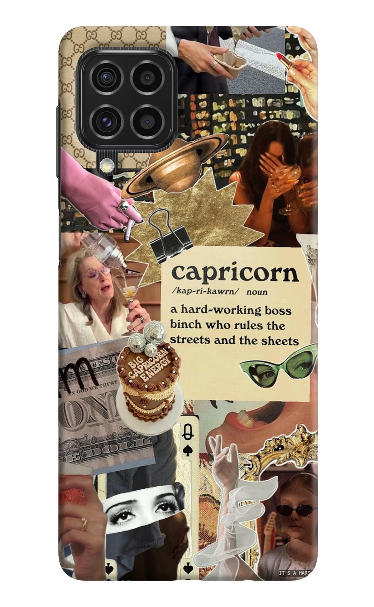 Capricorn Zodiac Samsung F62 Hard Case Back Cover by Casekaro