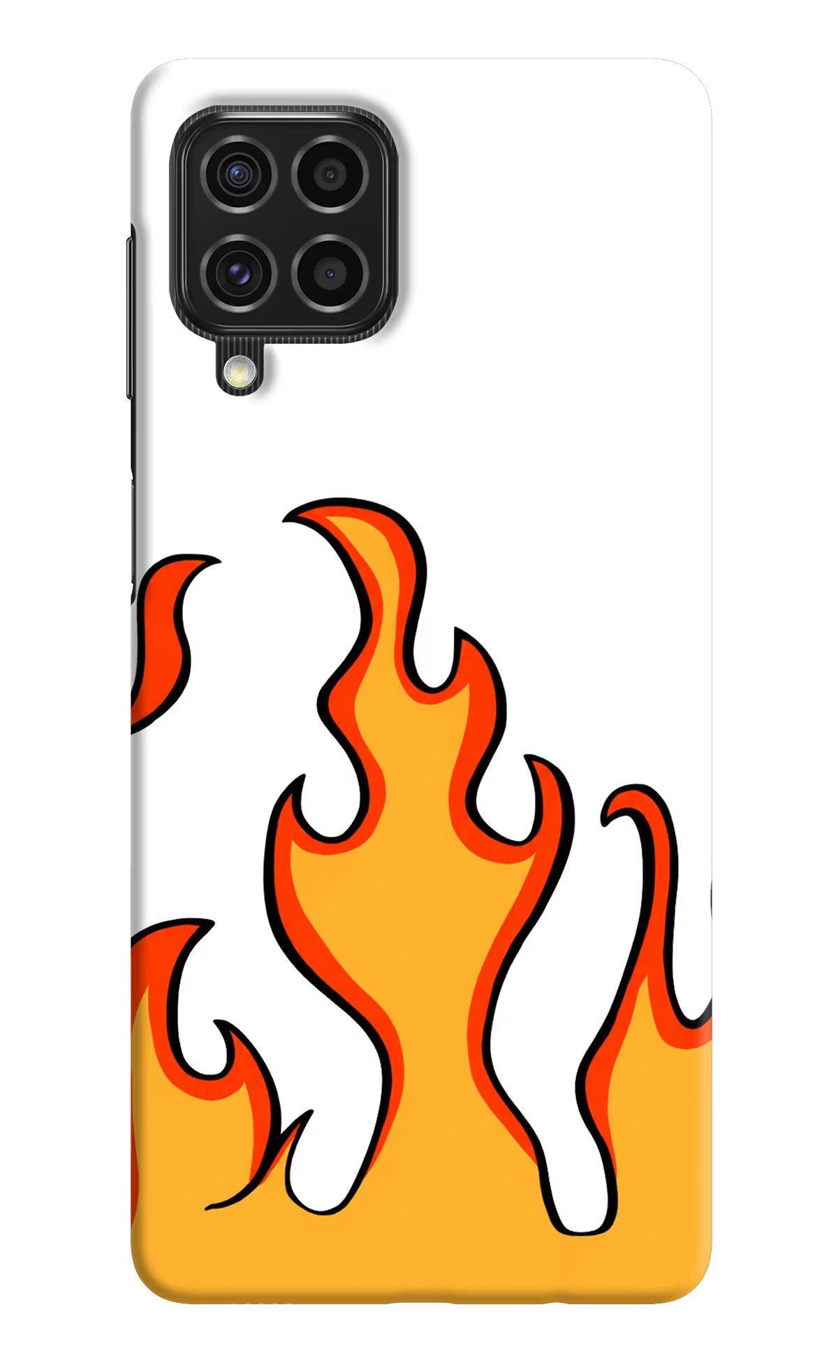Fired Up – White Samsung F62 Hard Case Back Cover by Casekaro