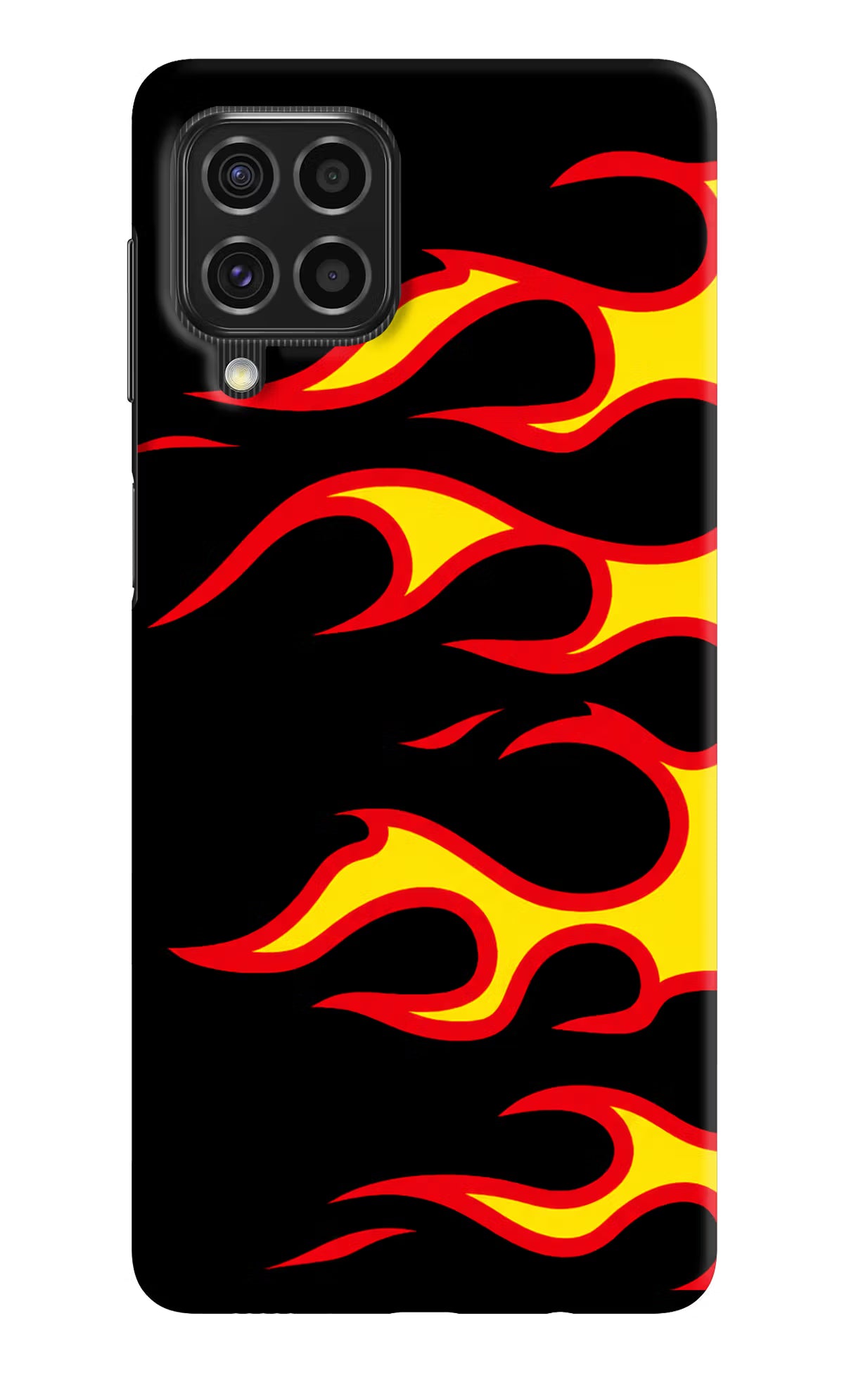 Side Sweep Flames Samsung F62 Hard Case Back Cover by Casekaro