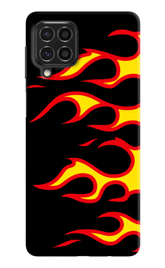 Side Sweep Flames Samsung F62 Hard Case Back Cover by Casekaro