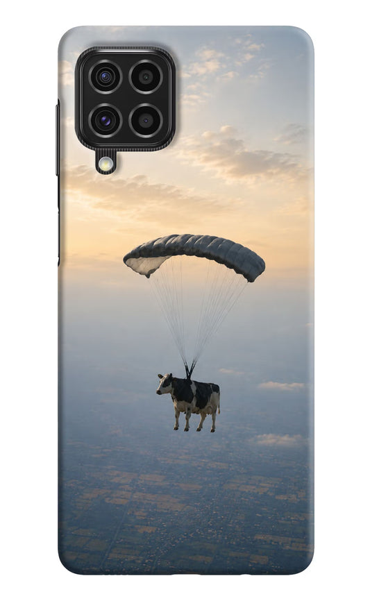 Skydiving Cow Samsung F62 Hard Case Back Cover by Casekaro