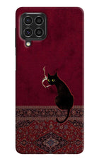 Midnight Cat Samsung F62 Back Cover