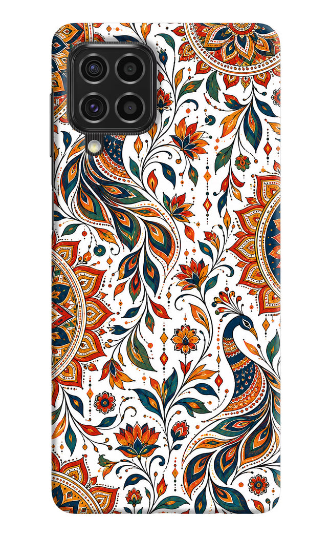 White Mayura Samsung F62 Hard Case Back Cover by Casekaro