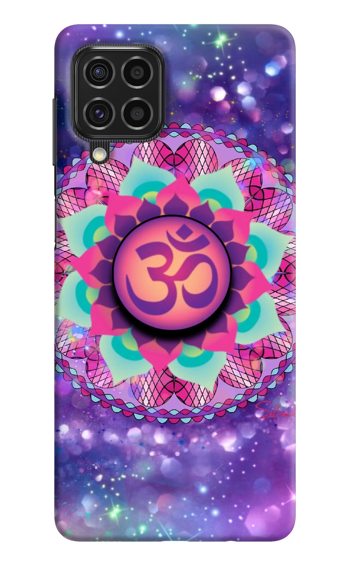 Om Purple Samsung F62 Pop Case by Casekaro
