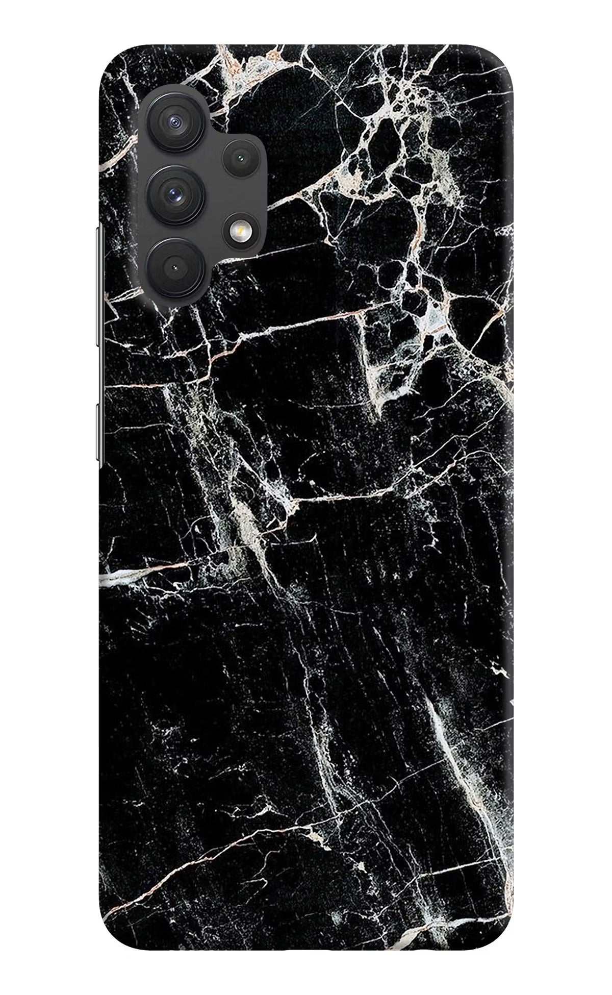 Black Marble Texture Samsung A32 4G Hard Case Back Cover by Casekaro