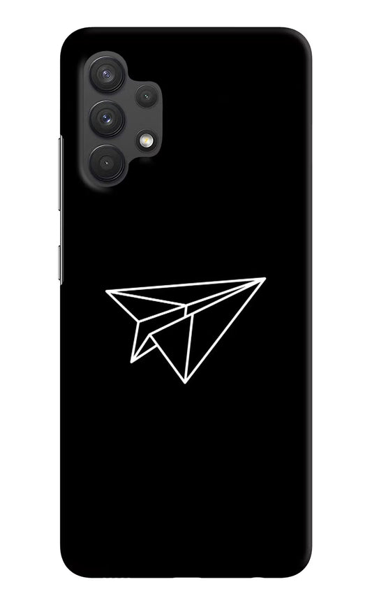 Paper Plane White Samsung A32 4G Hard Case Back Cover by Casekaro