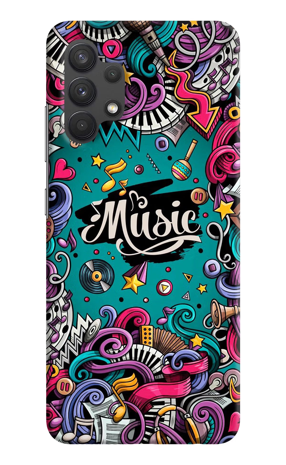 Music Graffiti Samsung A32 4G Hard Case Back Cover by Casekaro