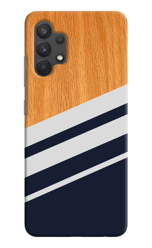 Blue and white wooden Samsung A32 4G Hard Case Back Cover by Casekaro