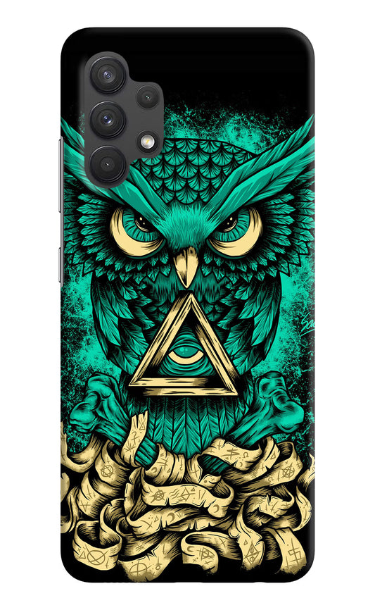 Green Owl Samsung A32 4G Hard Case Back Cover by Casekaro