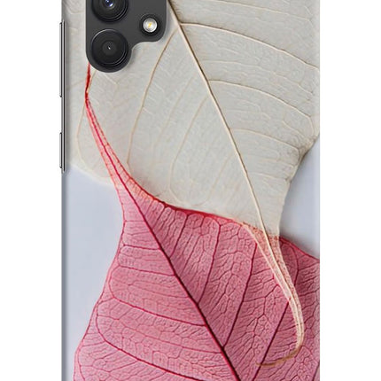 White Pink Leaf Samsung A32 4G Hard Case Back Cover by Casekaro