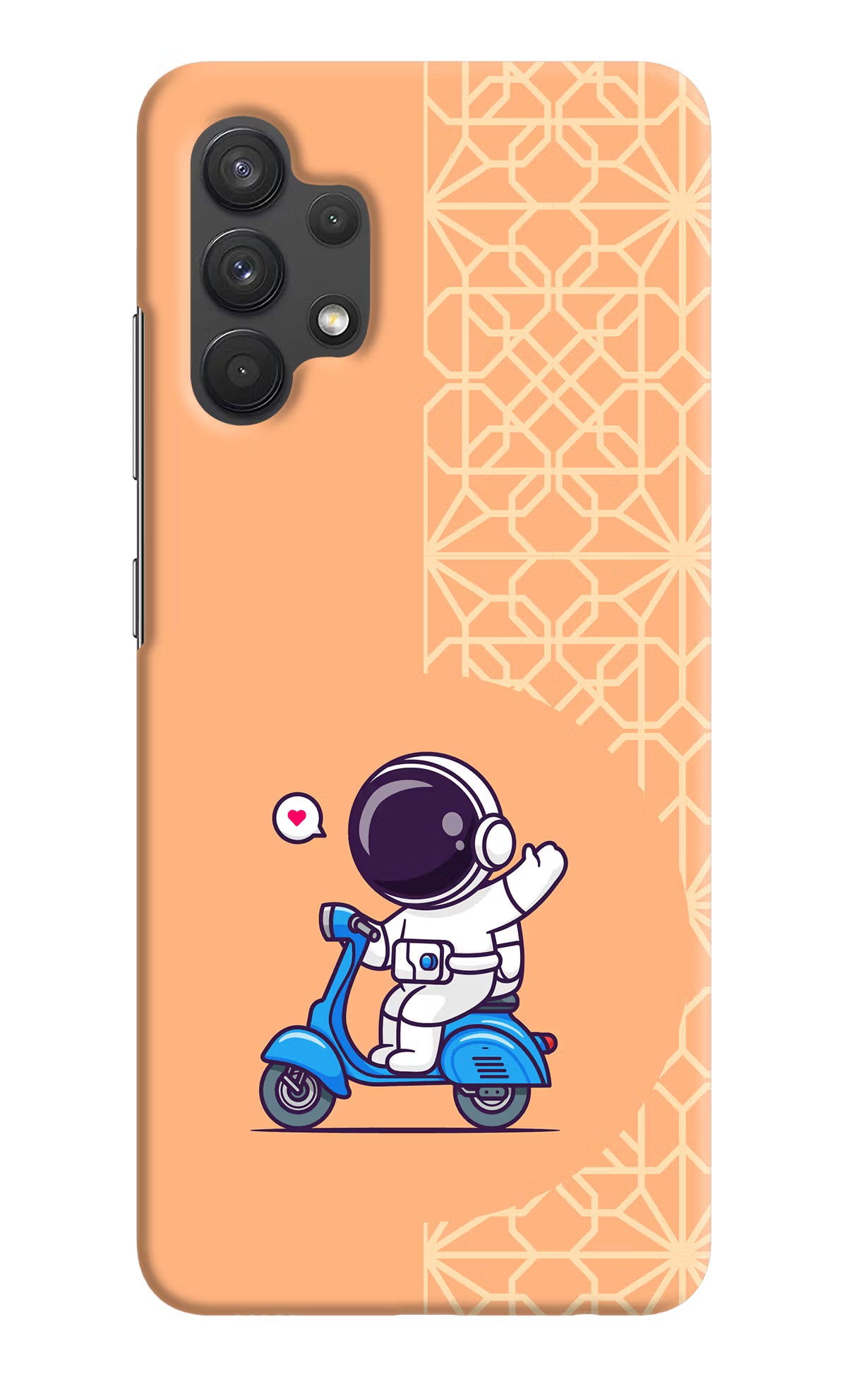 Cute Astronaut Riding Samsung A32 4G Hard Case Back Cover by Casekaro