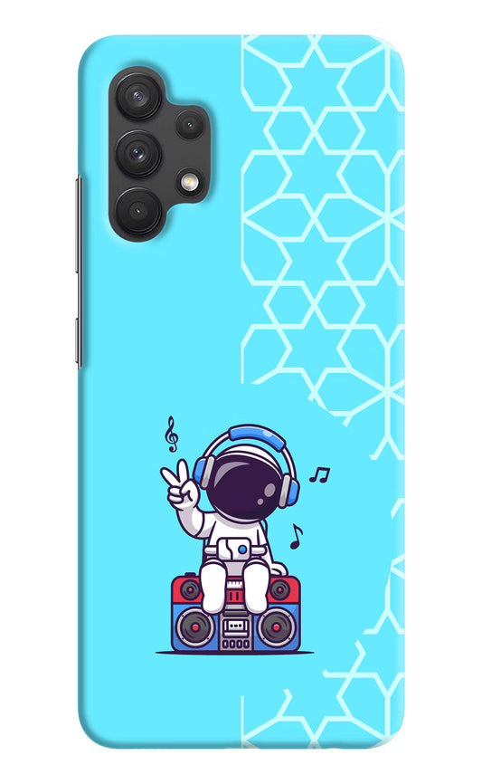 Cute Astronaut Chilling Samsung A32 4G Hard Case Back Cover by Casekaro