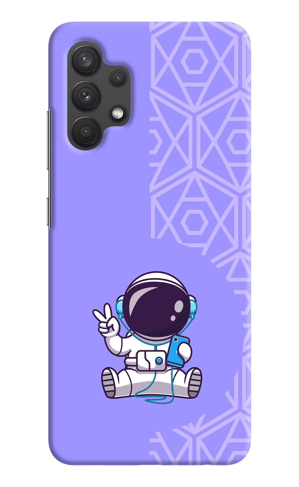Cute Astronaut Chilling Samsung A32 4G Hard Case Back Cover by Casekaro